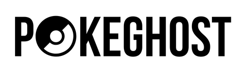 Black 'POKEGHOST' logo on a white background